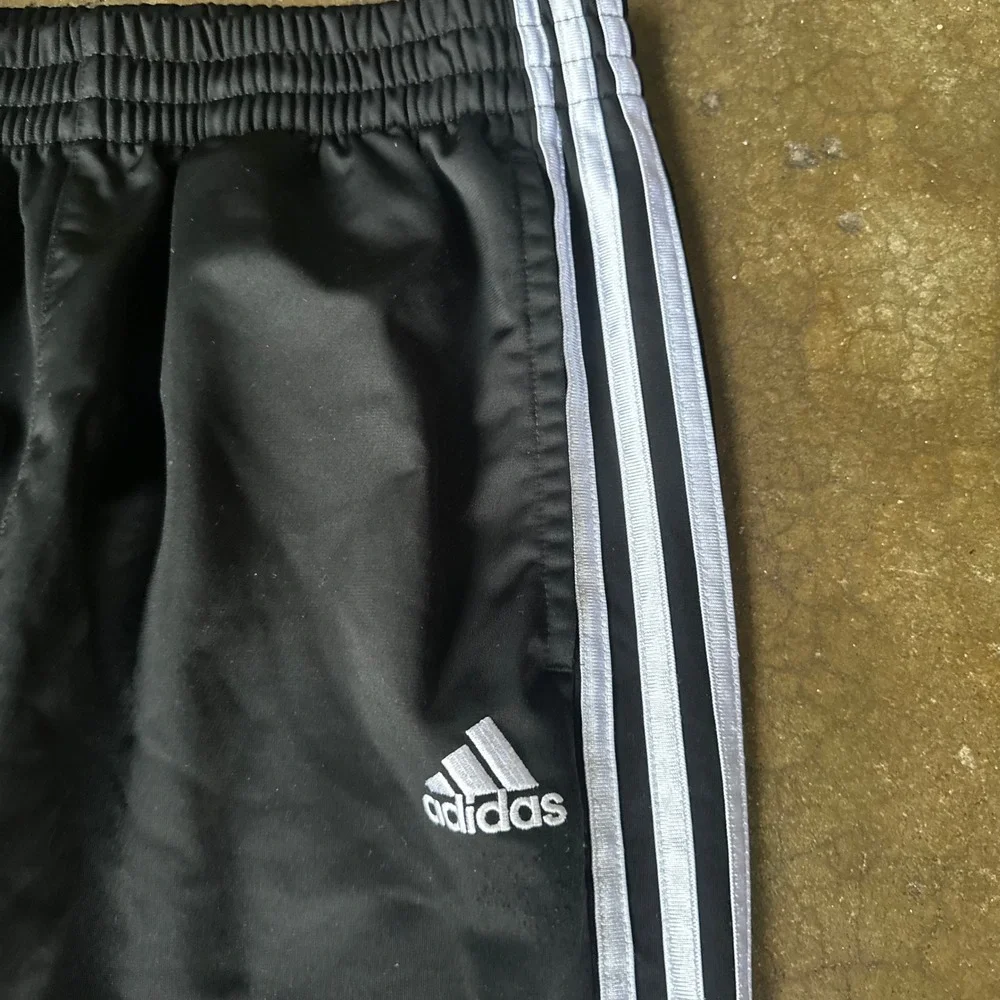 Adidas Track Pants Kids L 14/16 Black Good 3-Stripe Cuffed Joggers